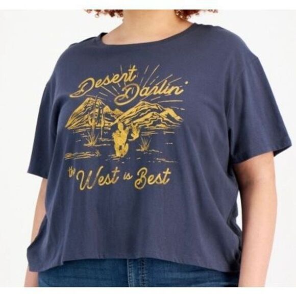 Grayson Threads Black Trendy Plus Size Cotton Desert Darlin' Graphic T-Shirt - N - Picture 1 of 3